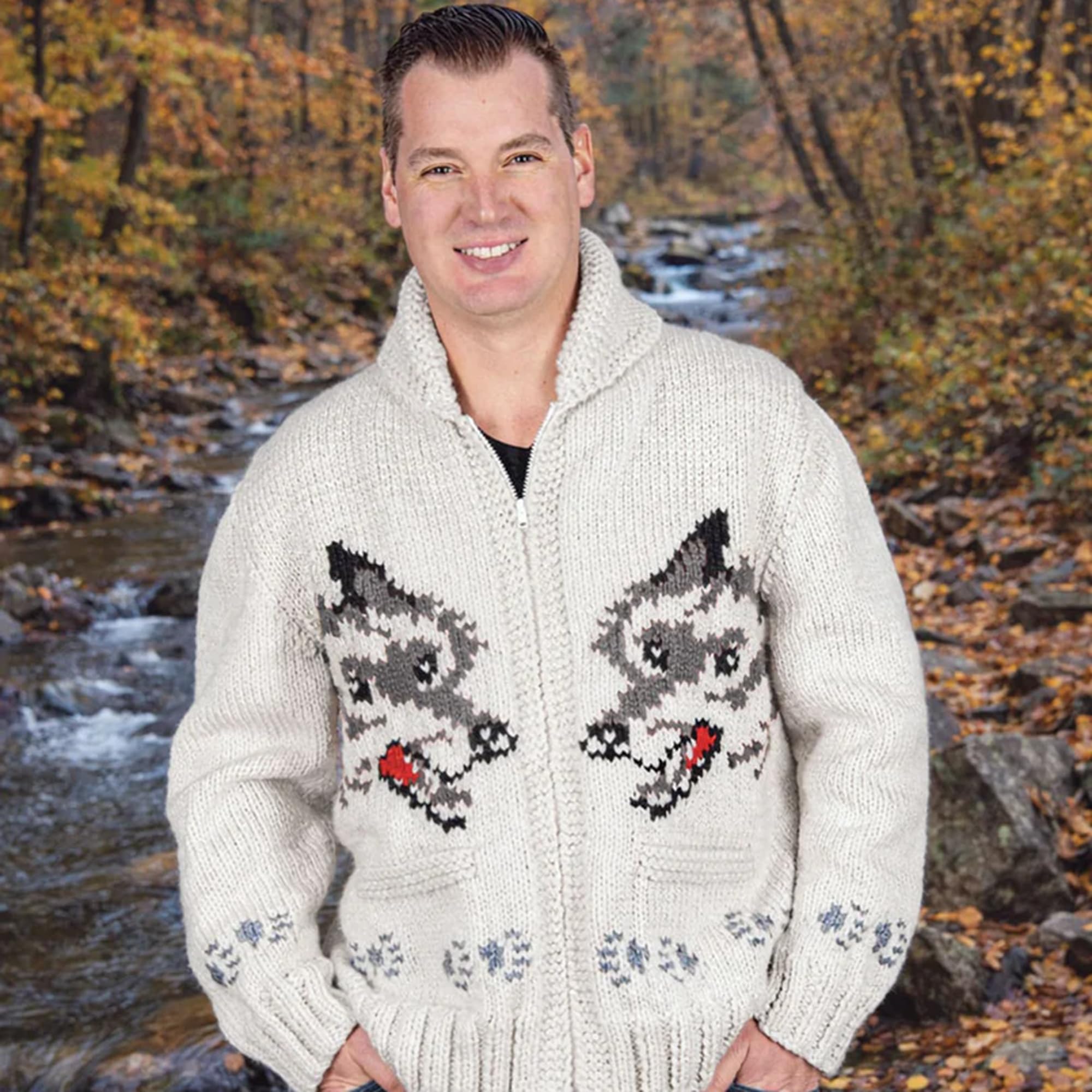 Amazon.com: Mary Maxim Wolf Cardigan Knitting Kit for Adults